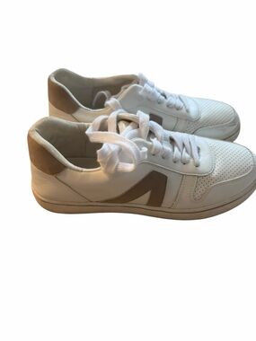 MIA White and Tan Leather Sneakers